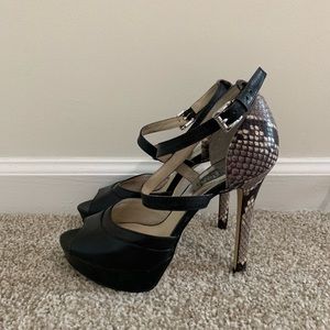 Michael Kors Black and Snakeskin Heel